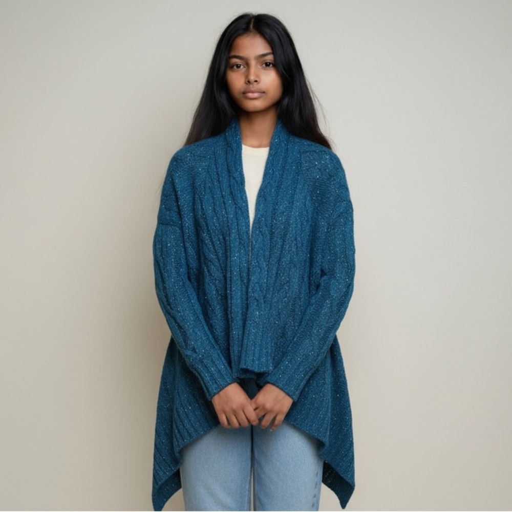 Sleeping On Snow Wool Blend Cable Knit Cardigan